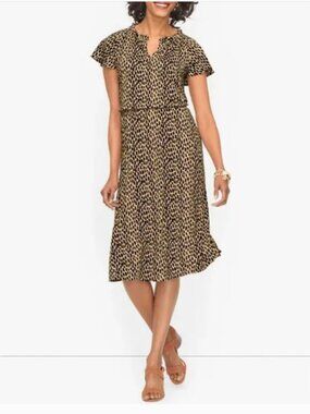 Talbots Animal Print Jersey Fit & Flare Dress